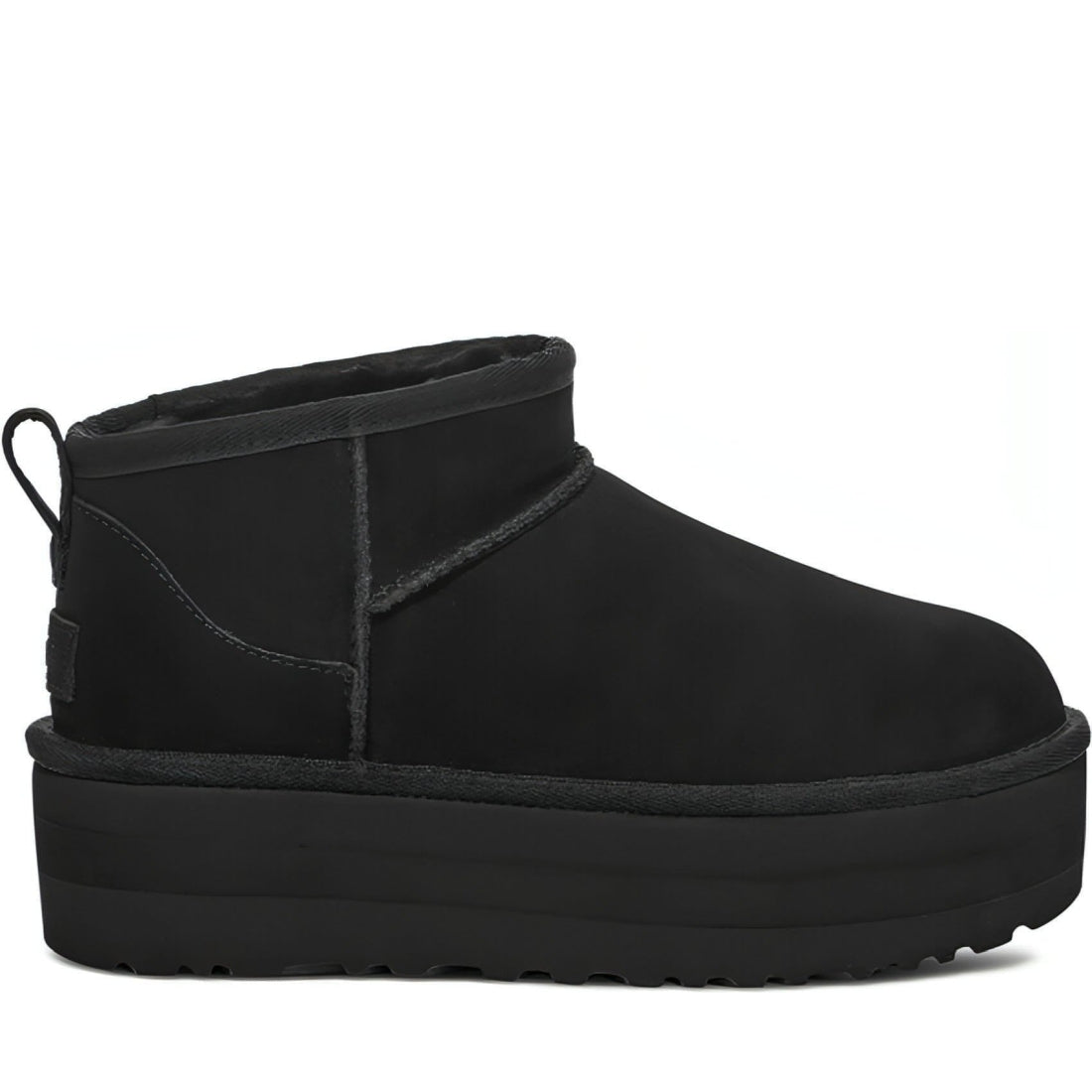 UGG womens black classic ultra mini booties | Vilbury London