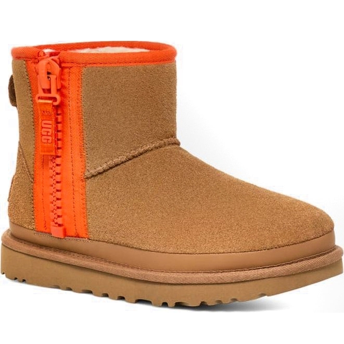 UGG womens chestnut classic mini zip t booties | Vilbury London