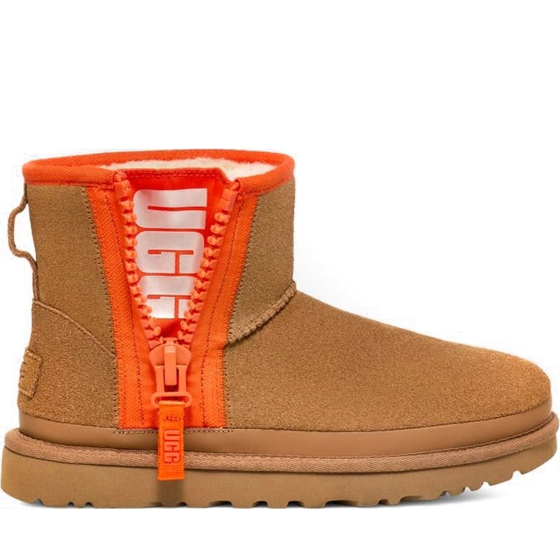 UGG womens chestnut classic mini zip t booties | Vilbury London