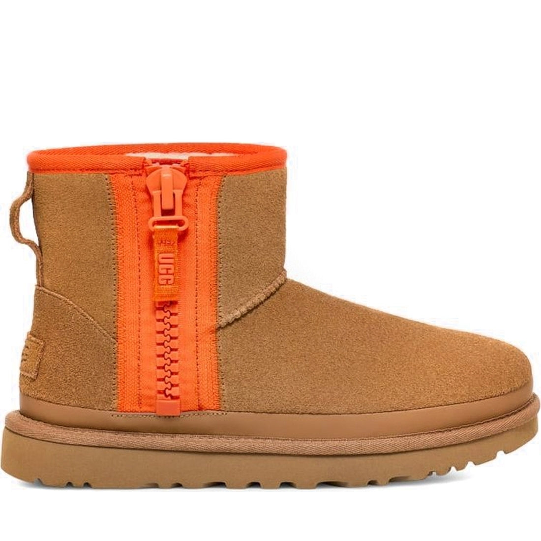 UGG womens chestnut classic mini zip t booties | Vilbury London