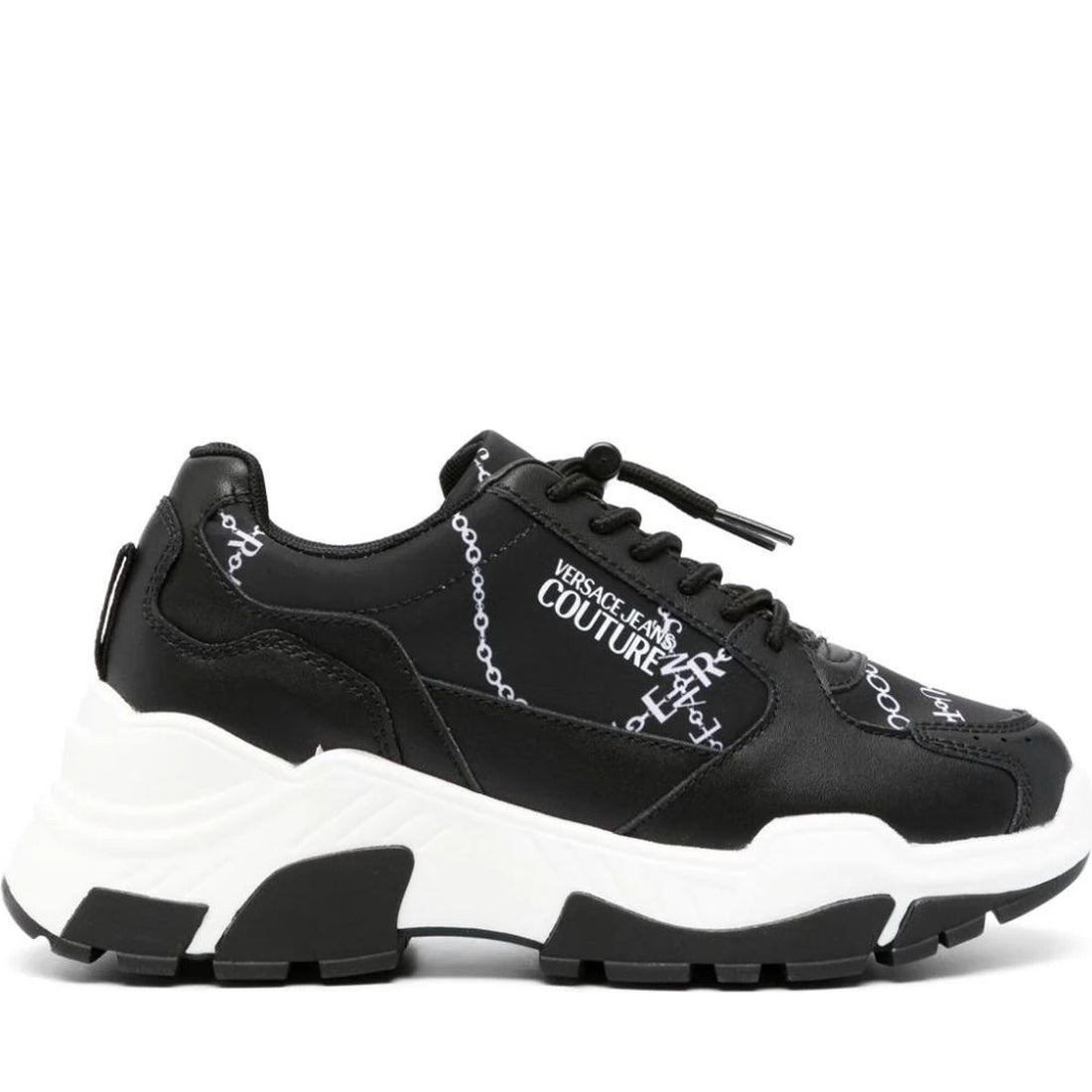 Versace Jeans Couture womens black, white berry sneakers | Vilbury London