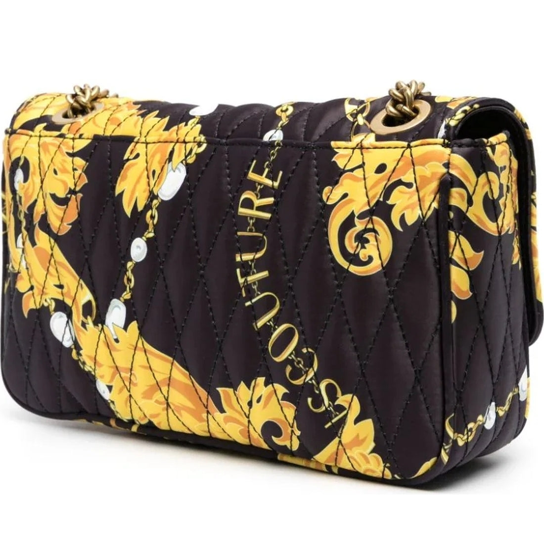 Versace Jeans Couture womens black, gold thelma soft bag | Vilbury London