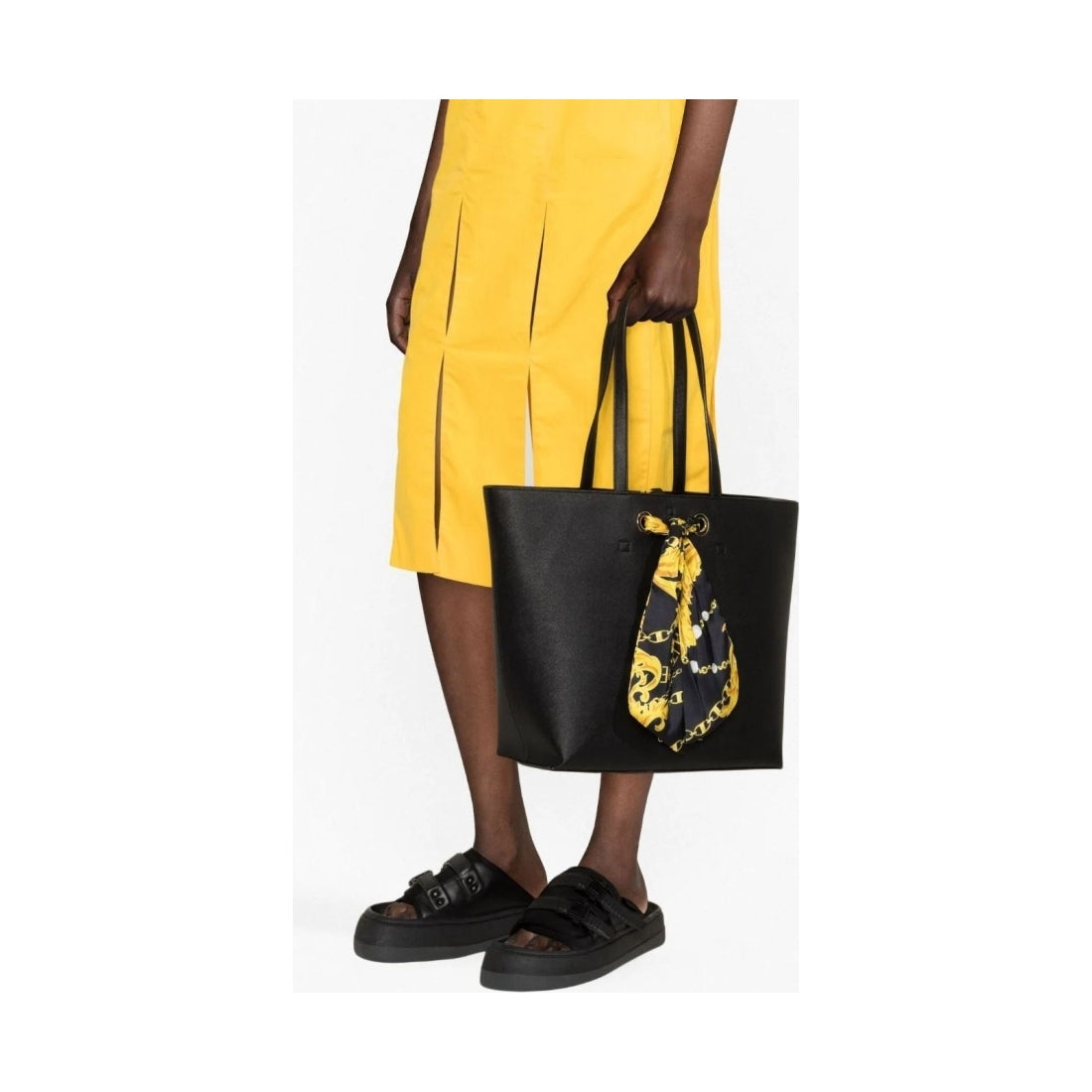 Versace Jeans Couture womens black thelma classic shopping bag | Vilbury London