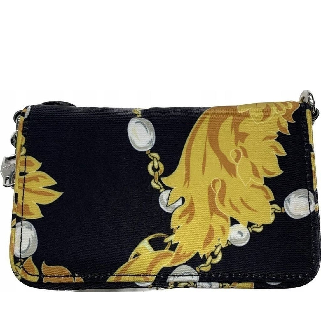 Versace Jeans Couture womens black, gold sporty logo crossbody | Vilbury London