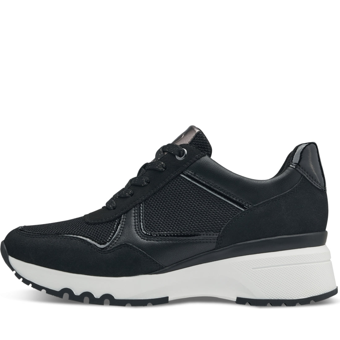 Marco Tozzi womens black comb siris trainers | Vilbury London