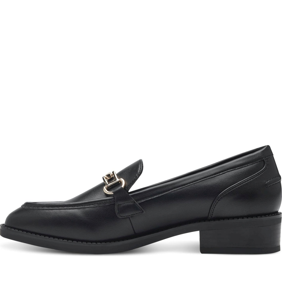 Tamaris womens black elegant closed loafers | Vilbury London