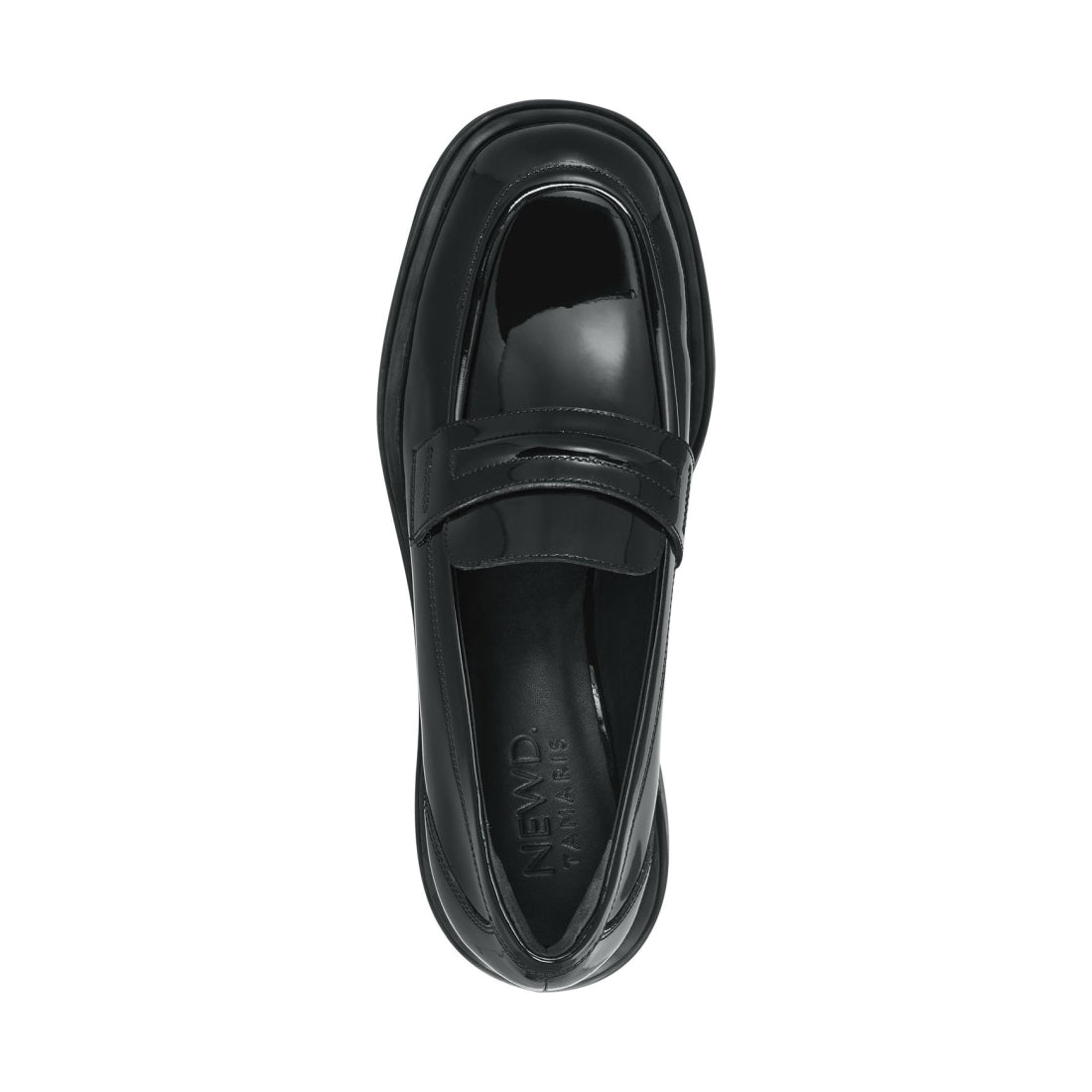 Tamaris womens black elegant closed loafers | Vilbury London