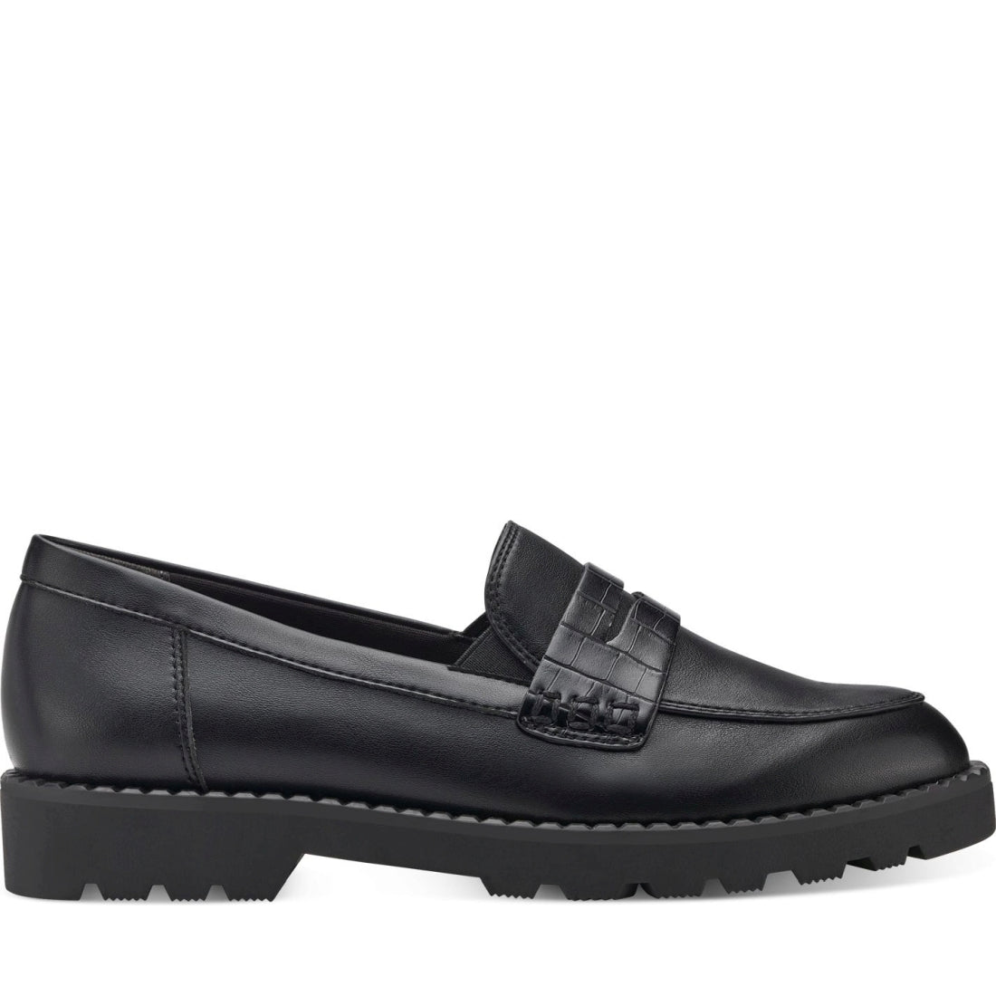 Tamaris womens black casual closed loafers | Vilbury London