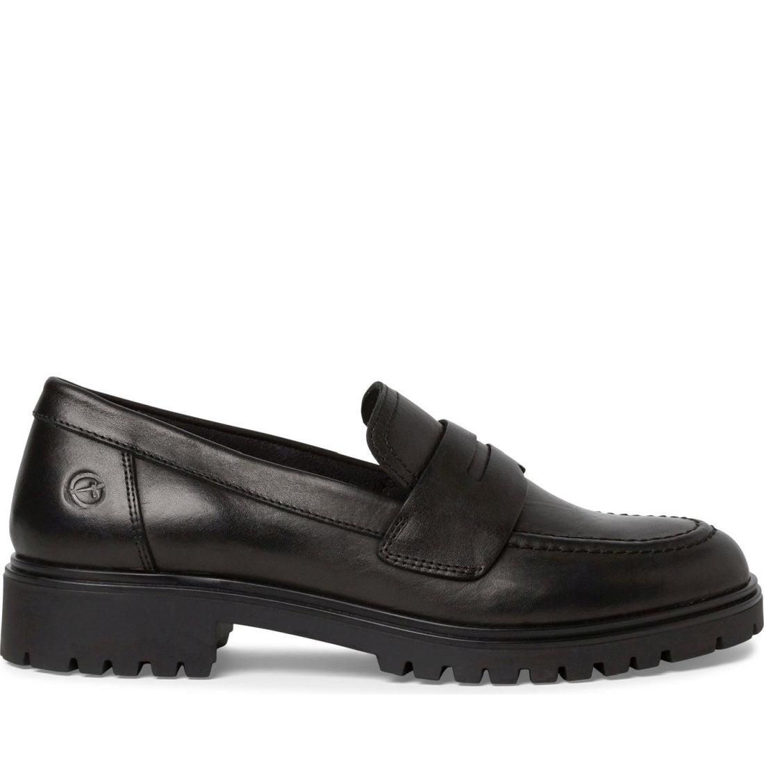 Tamaris womens black casual closed loafers | Vilbury London