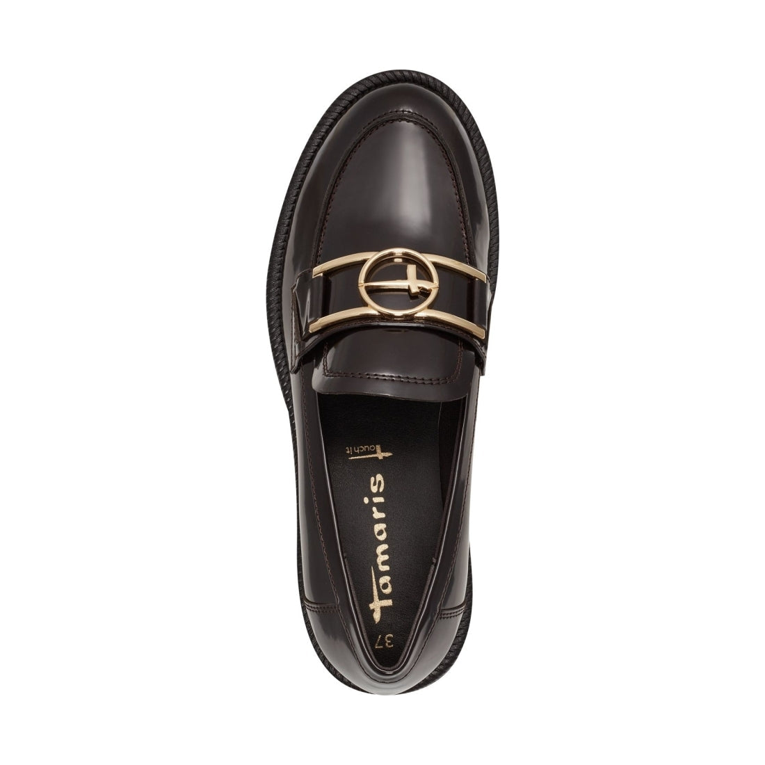 Tamaris womens mocca elegant closed loafers | Vilbury London