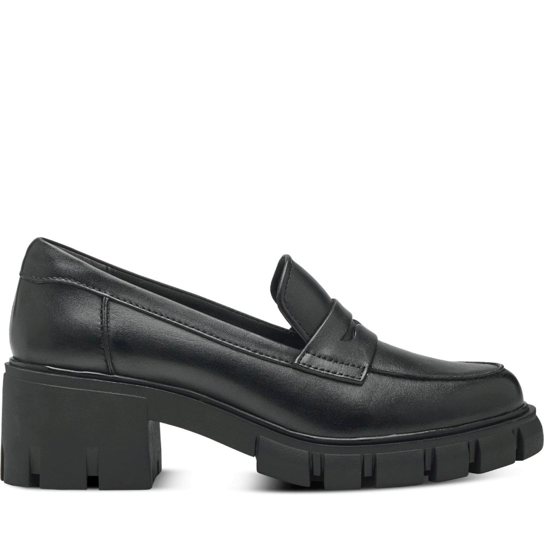 Tamaris womens black casual closed loafers | Vilbury London