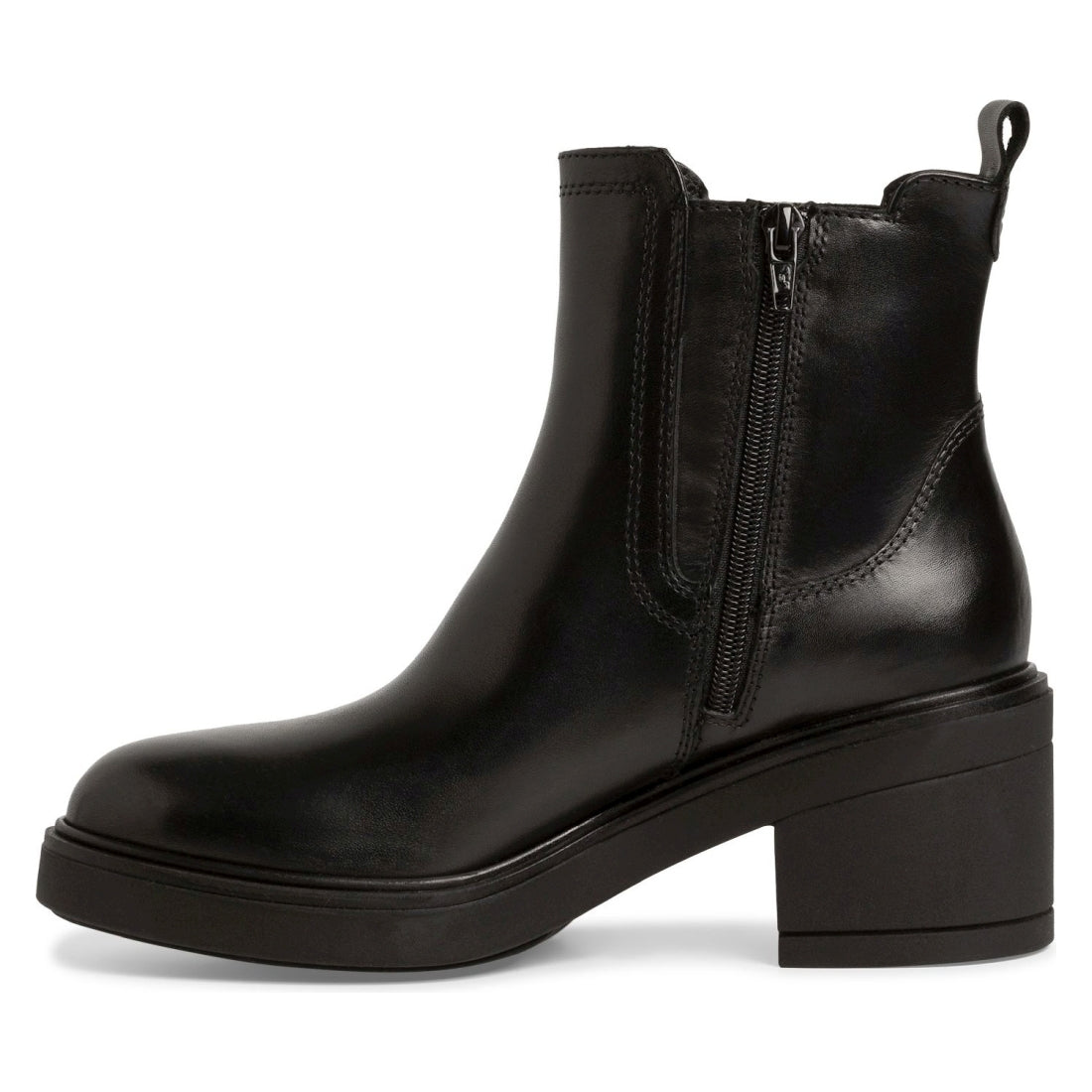 Tamaris womens black casual closed booties | Vilbury London