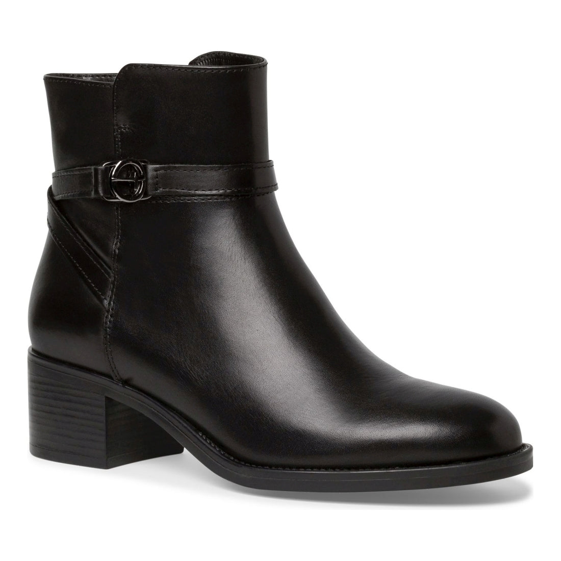 Tamaris womens black casual closed booties | Vilbury London