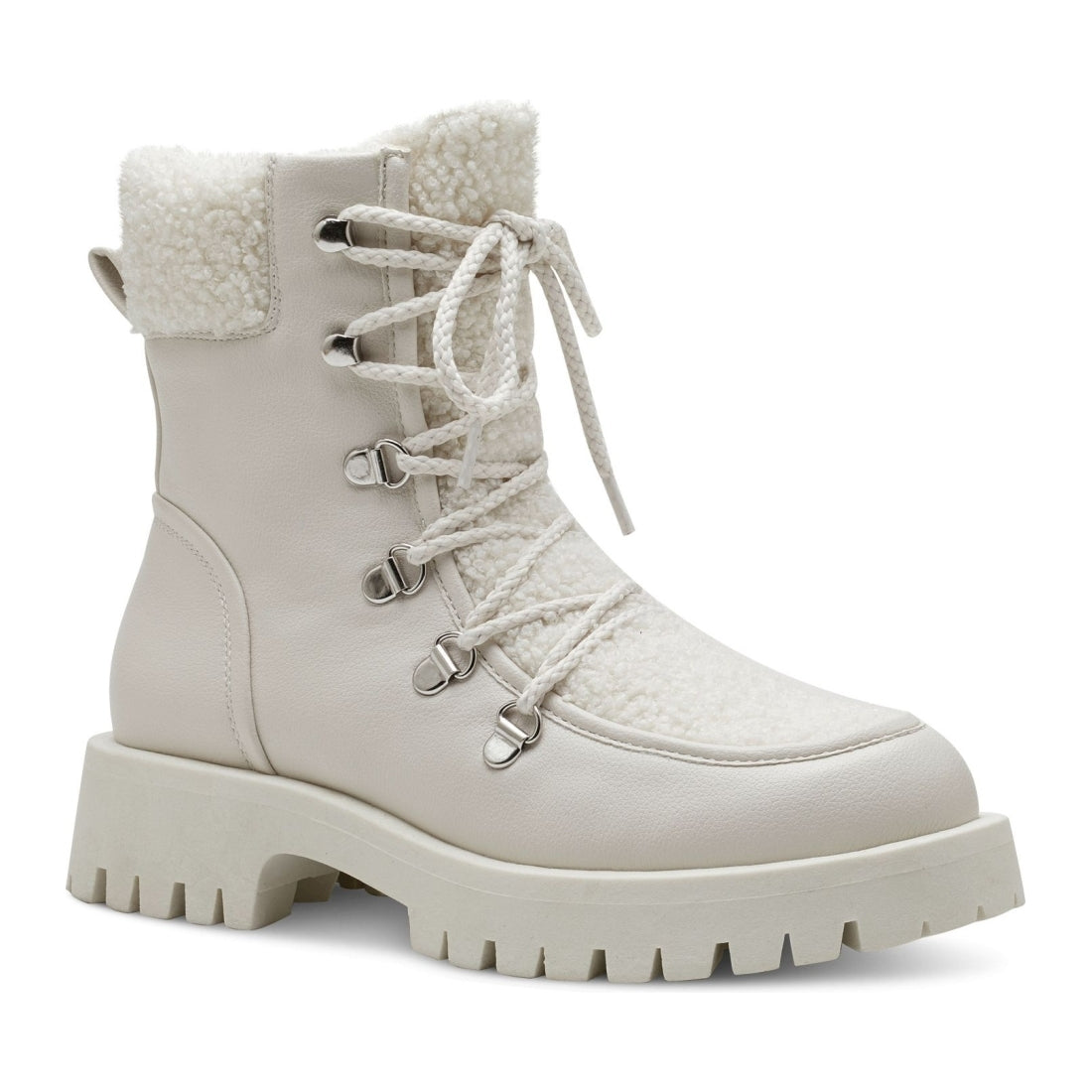 Tamaris womens white casual closed booties | Vilbury London