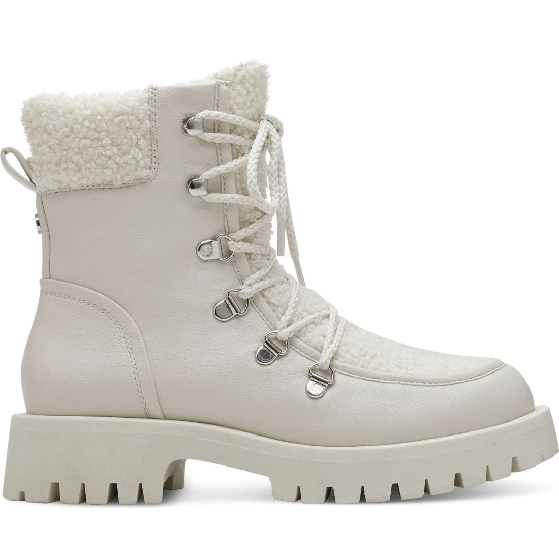 Tamaris womens white casual closed booties | Vilbury London