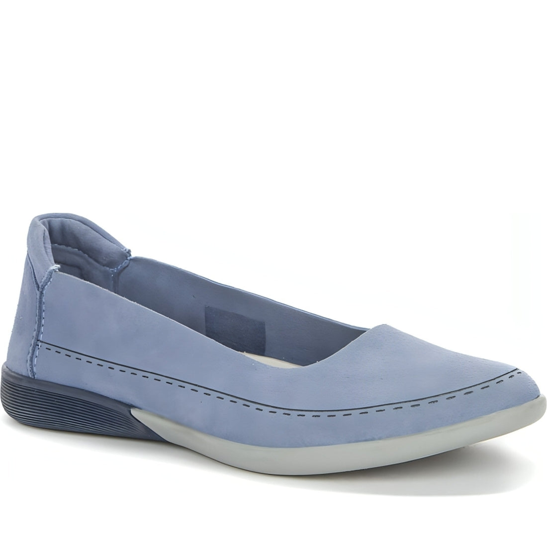 GRUNBERG womens blue casual closed ballerinas | Vilbury London