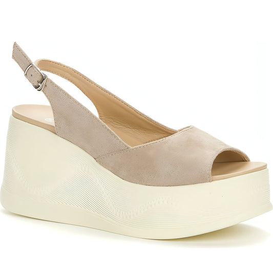 GRUNBERG womens beige casual open sandals | Vilbury London