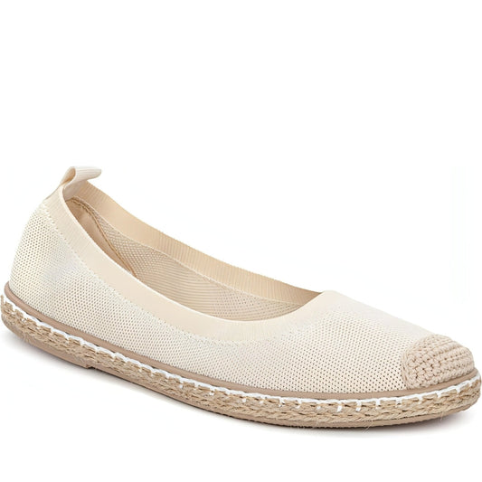 CROSBY womens beige casual closed ballerinas | Vilbury London