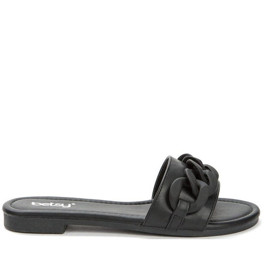 Betsy Womens black casual open slippers | Vilbury London