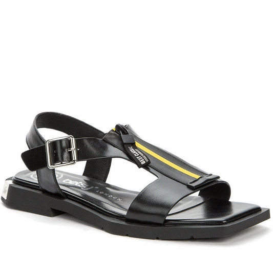 Betsy Womens black casual open sandals | Vilbury London