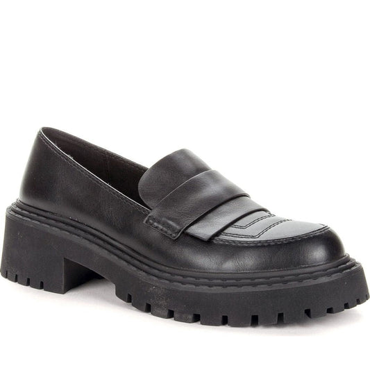 Betsy womens black casual closed loafers | Vilbury London