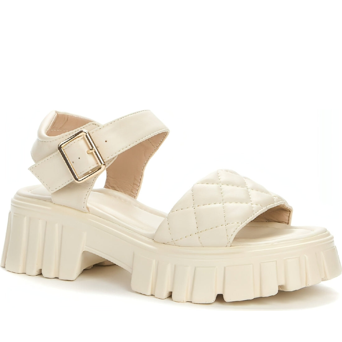 BETSY womens beige casual open sandals | Vilbury London