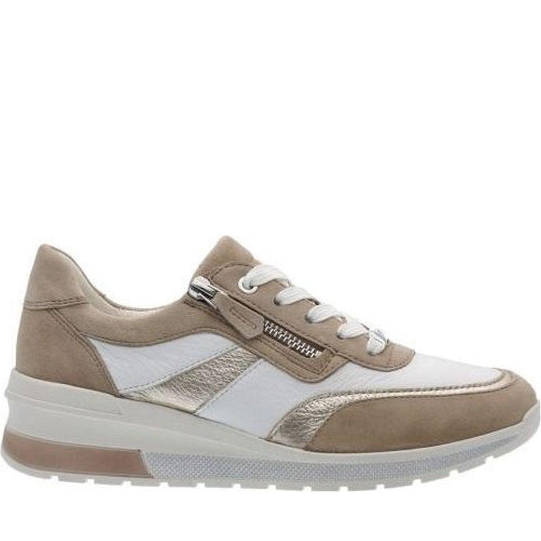 ARA womens sand, platin, weiss neapel sport shoe | Vilbury London