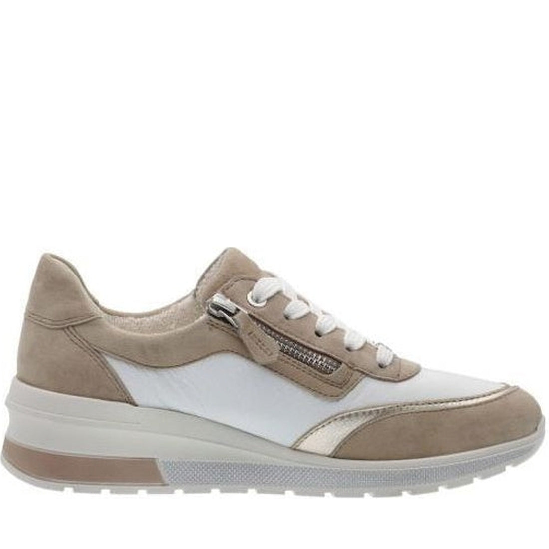 ARA womens sand, platin, weiss neapel sport shoe | Vilbury London