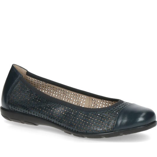 Caprice womens ocean nappa casual closed ballerinas | Vilbury London