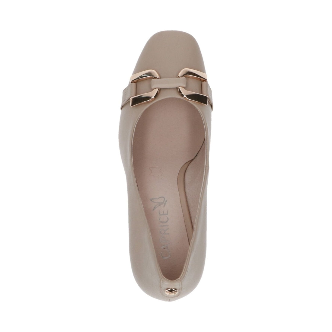 Caprice womens beige nappa elegant closed pumps | Vilbury London