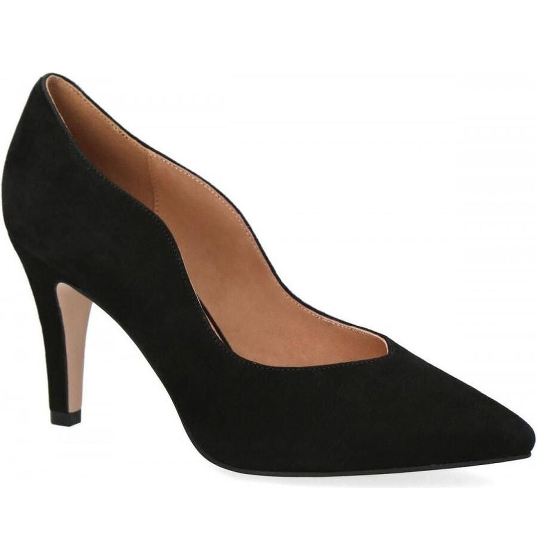 Caprice womens black elegant closed pumps | Vilbury London