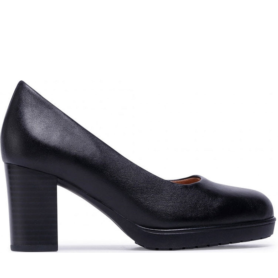 Caprice womens black elegant closed pumps | Vilbury London