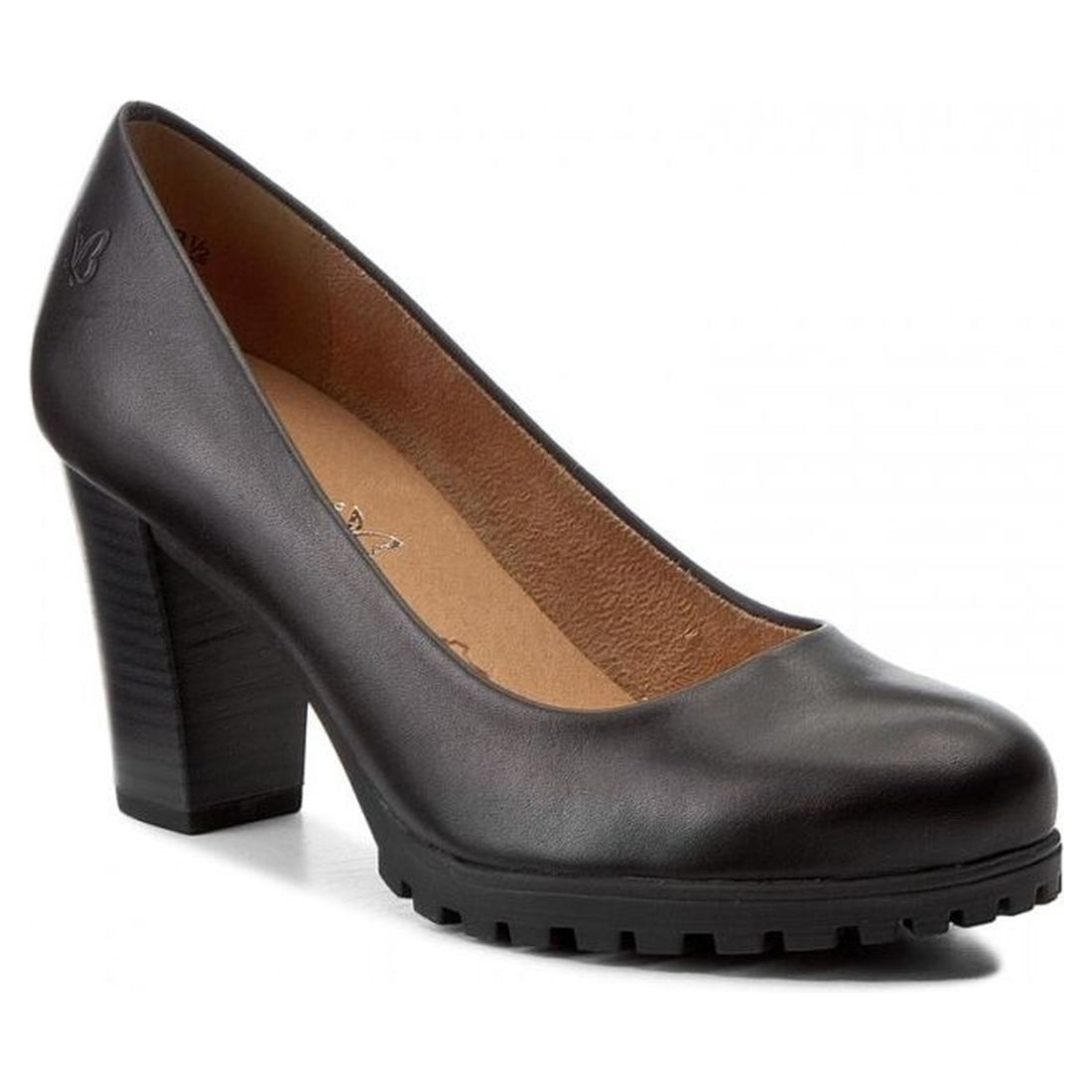 Caprice womens black elegant closed pumps | Vilbury London