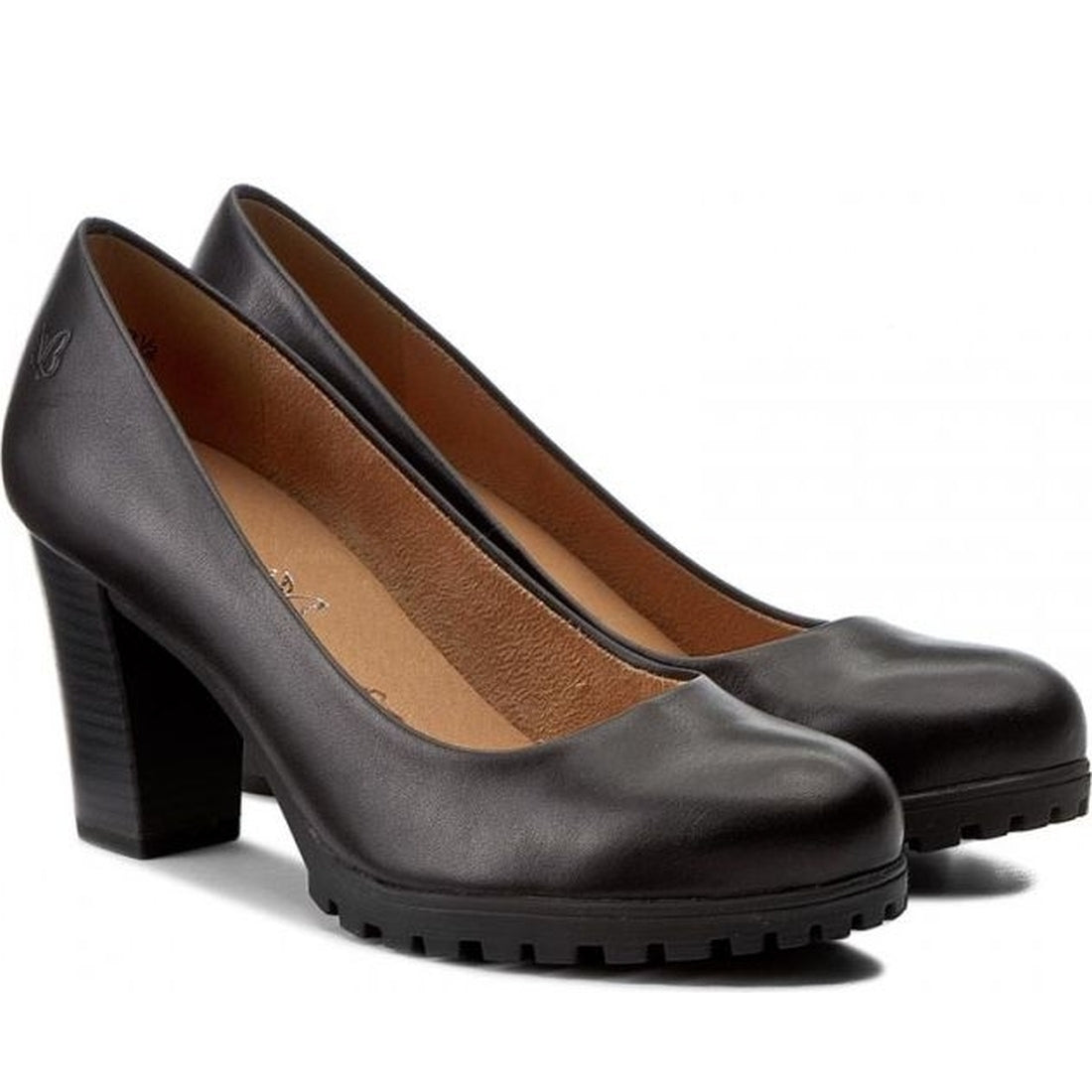 Caprice womens black elegant closed pumps | Vilbury London