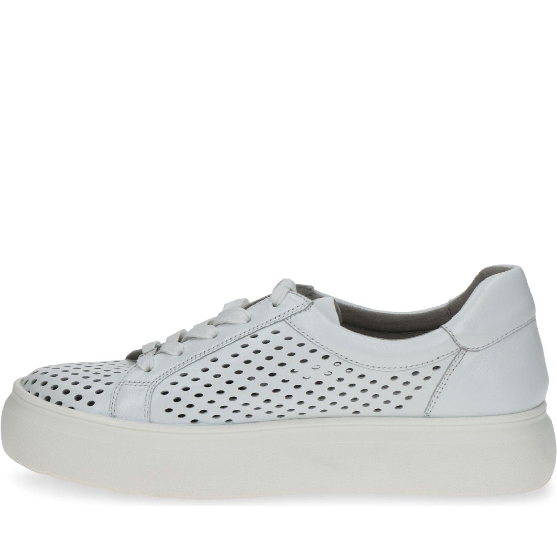 Caprice womens white softnap casual closed sport shoe | Vilbury London