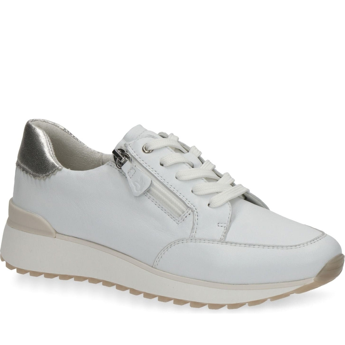 Caprice womens white softnap casual closed sport shoe | Vilbury London