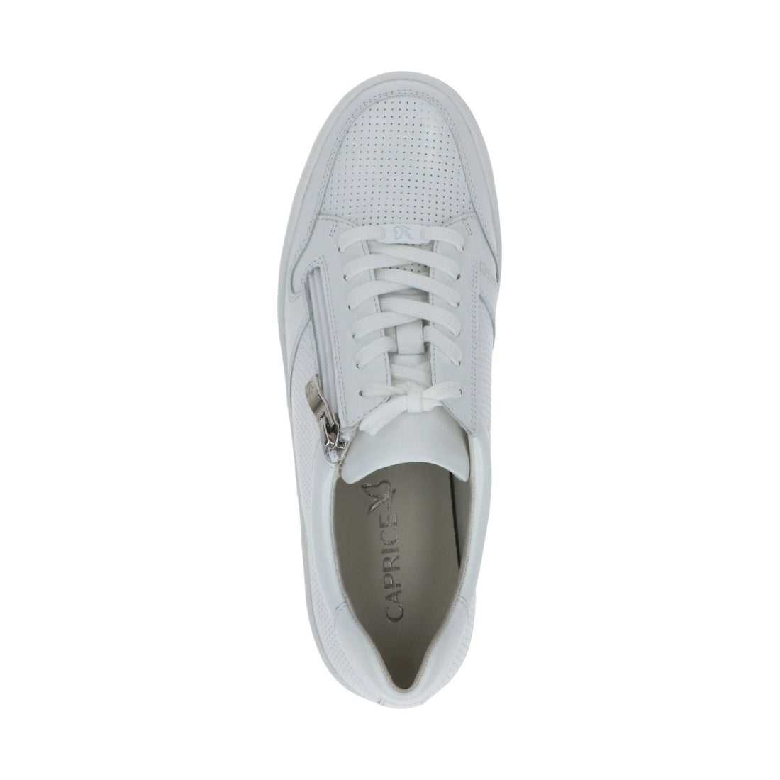 Caprice womens white nappa casual closed sport shoe | Vilbury London