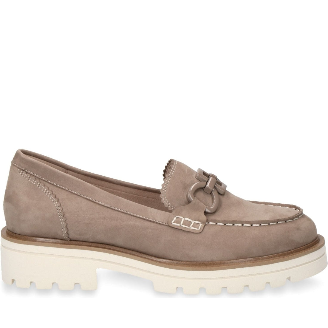 Caprice womens mud nubuc casual closed loafers | Vilbury London