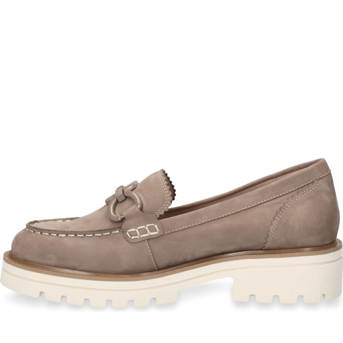 Caprice womens mud nubuc casual closed loafers | Vilbury London