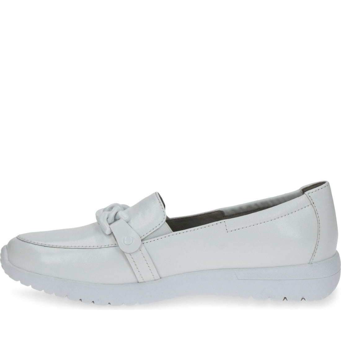 Caprice womens white nappa casual closed loafers | Vilbury London