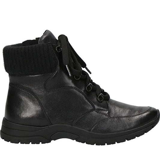 Caprice womens black casual closed booties | Vilbury London