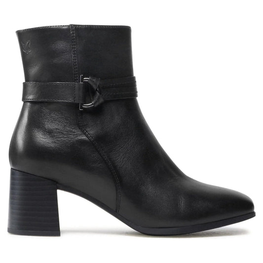 Caprice womens black elegant closed booties | Vilbury London