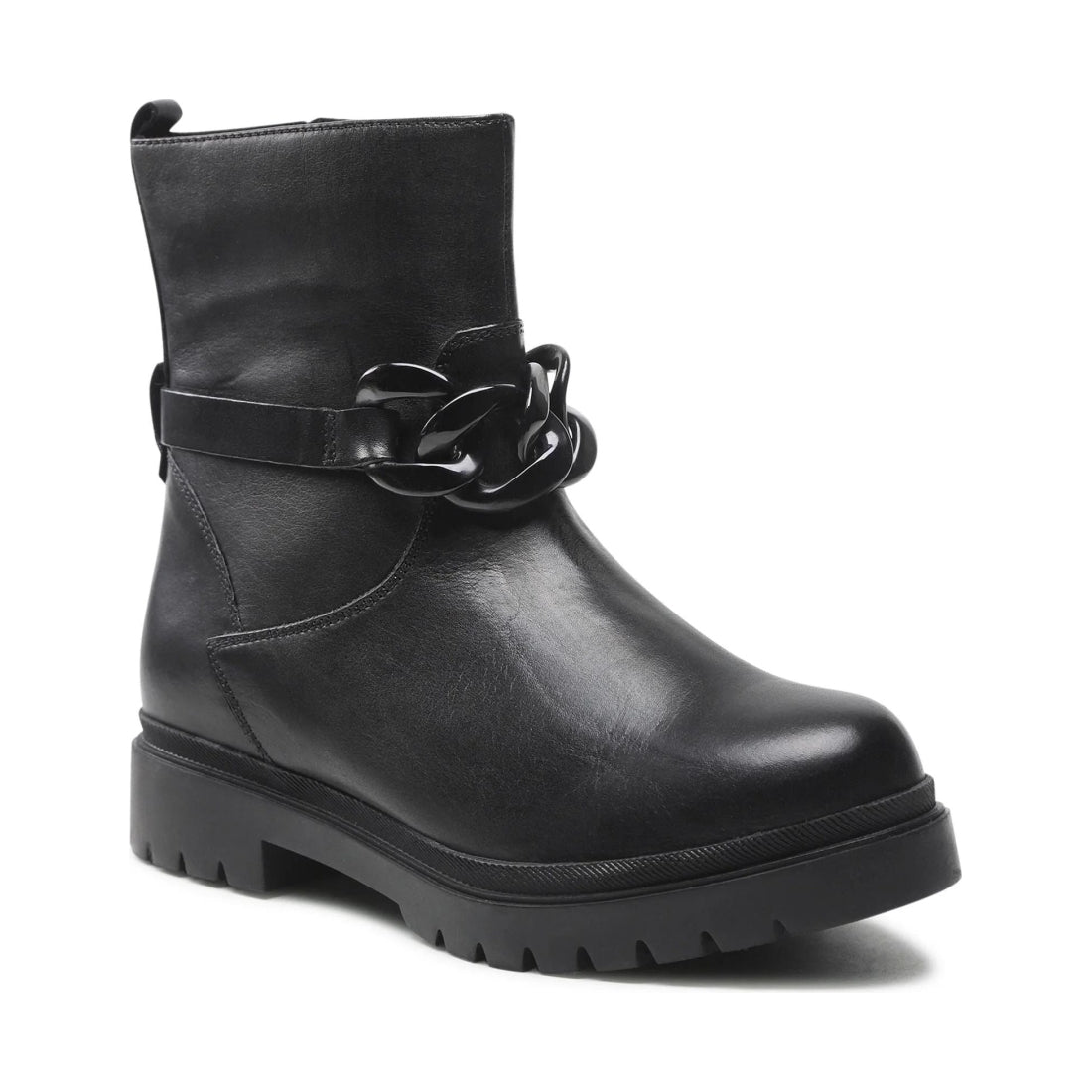 Caprice womens black casual closed booties | Vilbury London