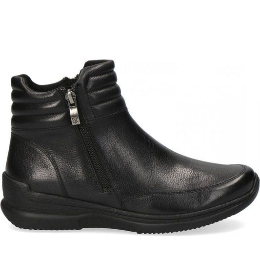 Caprice womens black casual closed booties | Vilbury London