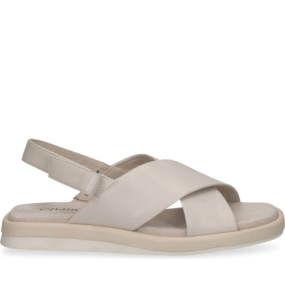 Caprice womens offwhite nappa casual open sandals | Vilbury London