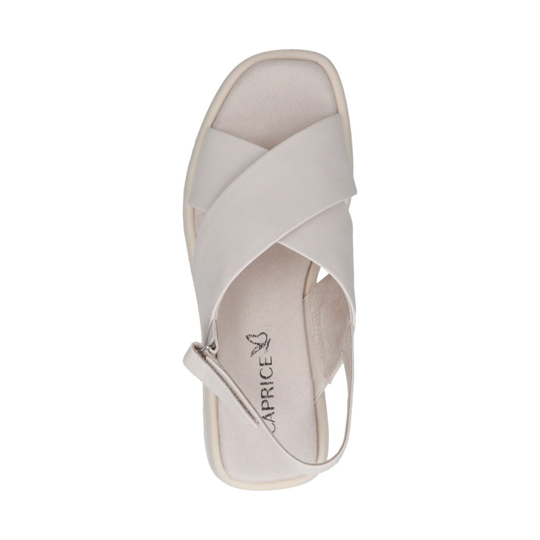 Caprice womens offwhite nappa casual open sandals | Vilbury London