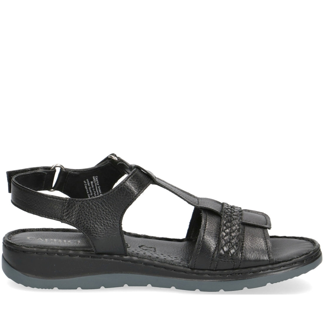 Caprice Womens black casual open sandals | Vilbury London