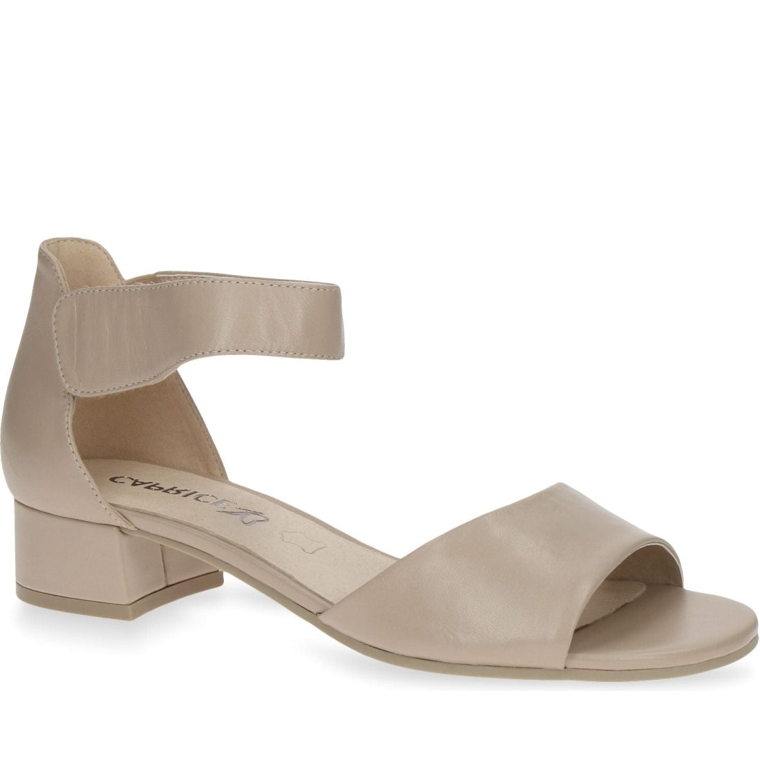 Caprice womens beige nappa elegant open sandals | Vilbury London