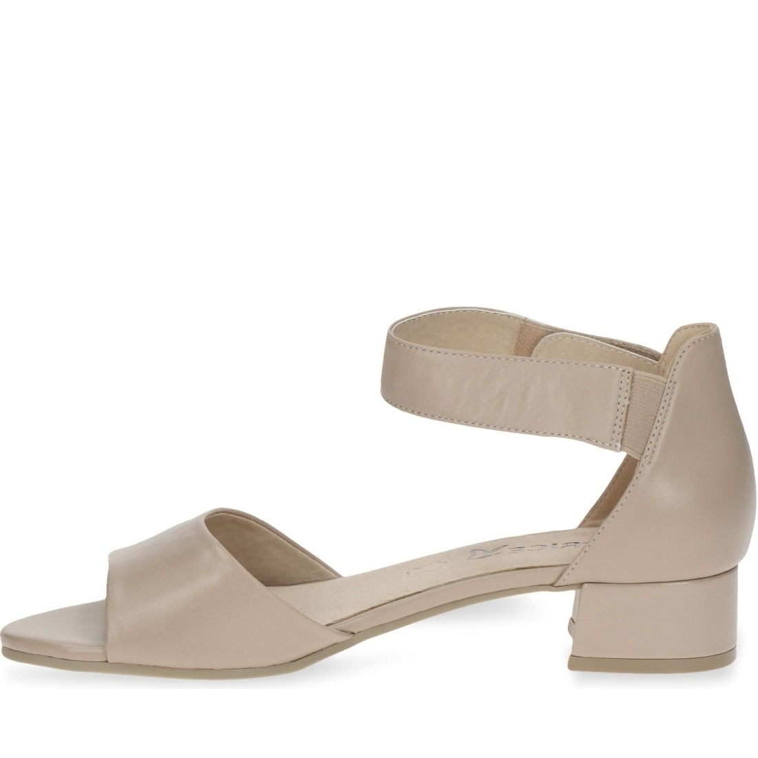 Caprice womens beige nappa elegant open sandals | Vilbury London