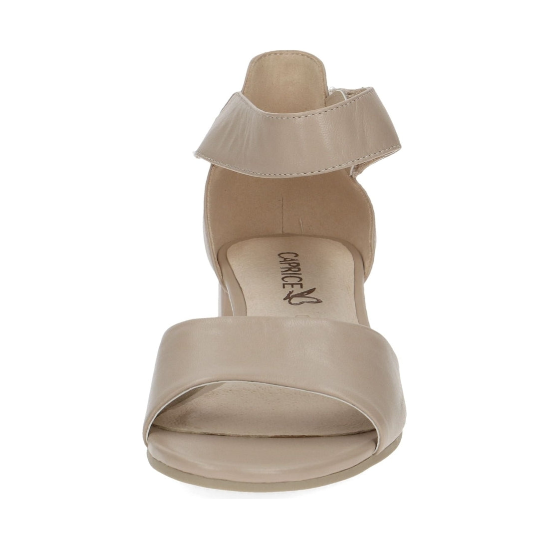 Caprice womens beige nappa elegant open sandals | Vilbury London